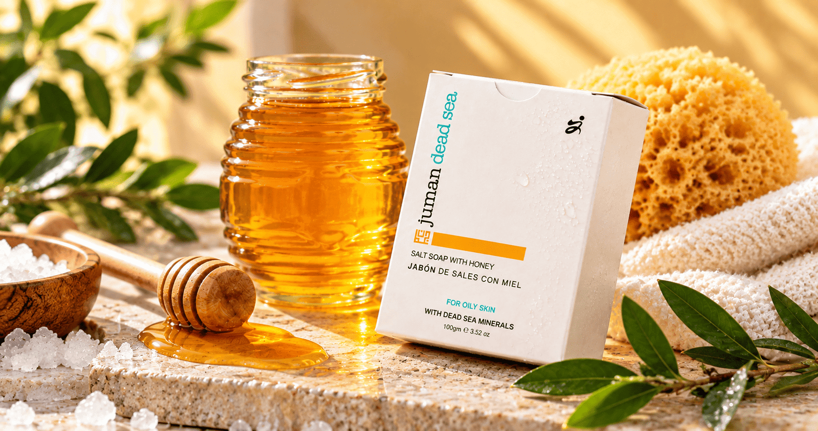Sunlit Dead Sea Honey Soap Spa Scene (1)